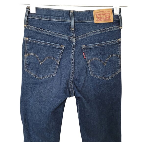 Levis 720 High Rise Super Skinny Jeans Womens Size 25 Blue Distressed Denim - Picture 5 of 8